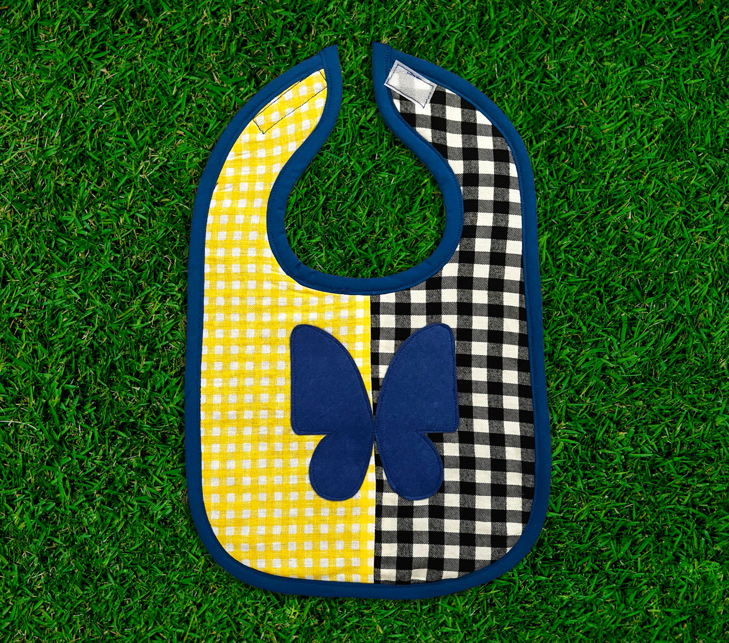 Gingham Patchwork Butterfly Bib