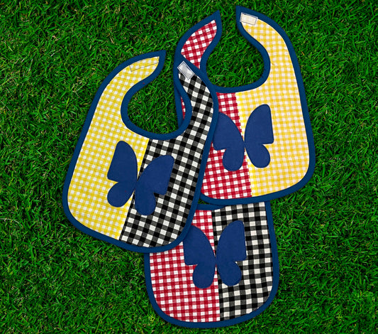 Gingham Patchwork Butterfly Bib